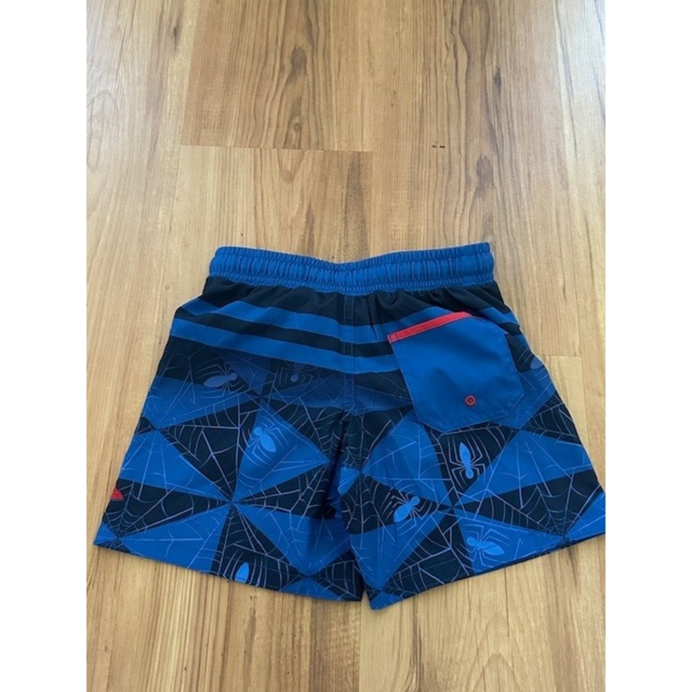 Marvel Spider-Man Boys Swim Trunks Size 4/5 Blue Red Swim Shorts - Picture 3 of 8